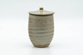 Japanese Teacup - Speckled Olive Green Spiraling Lidded Yunomi - 125ml