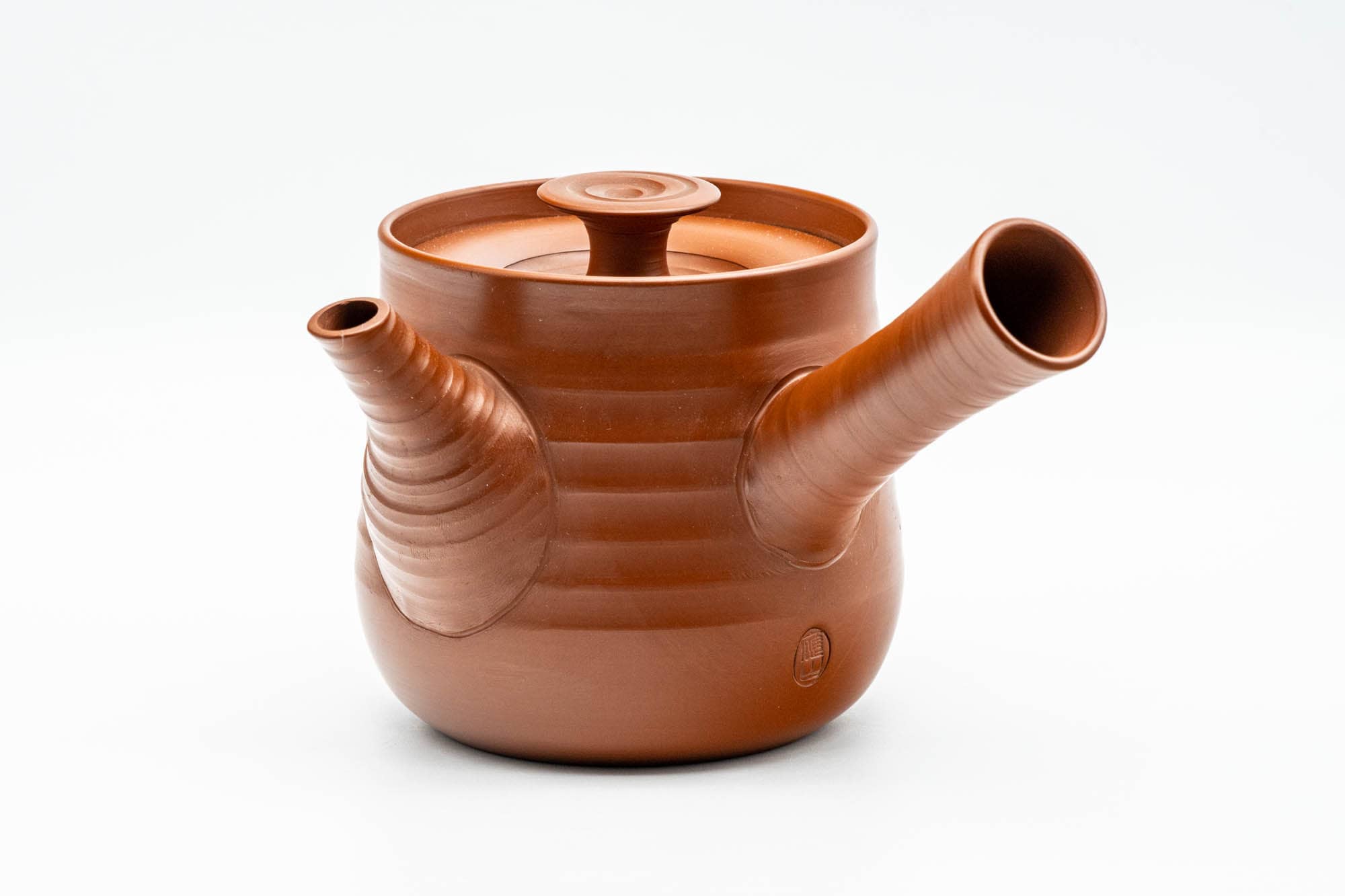 Japanese Kyusu - 岩橋應山 Iwahashi Ouzan - Rokurome Spiraling Tokoname-yaki Do-ake Teapot - 250ml