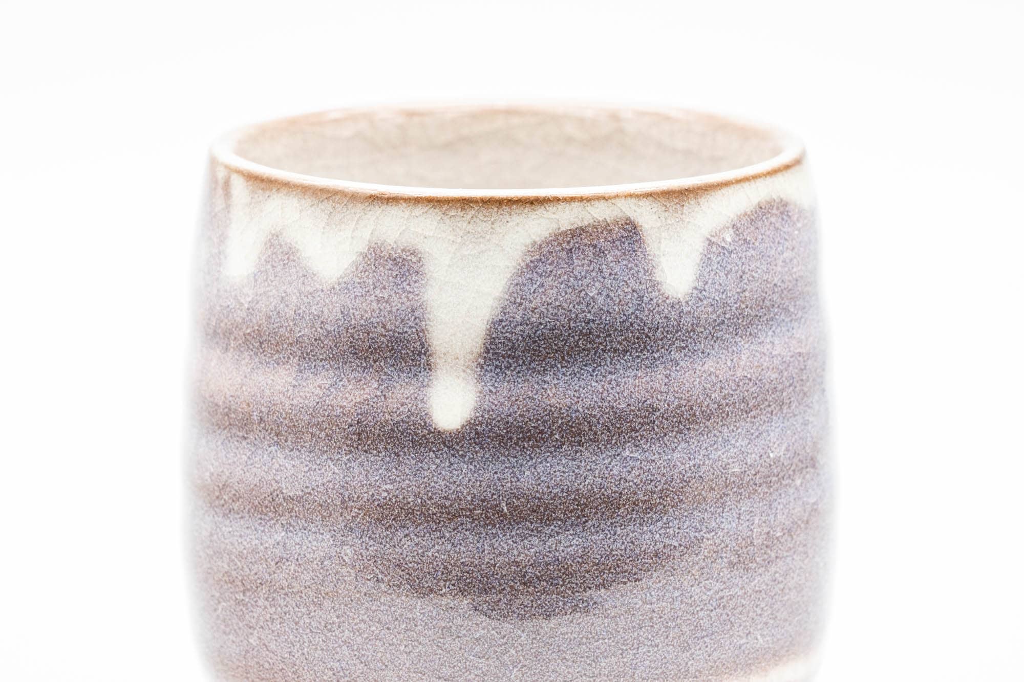 Japanese Teacup - Purple White Drip-Glazed Hagi-yaki Yunomi - 150ml