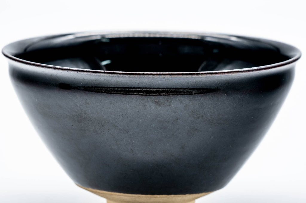 Japanese Matcha Bowl - Jet Black Glazed Tenmoku-gata Kyo-yaki Chawan - 150ml