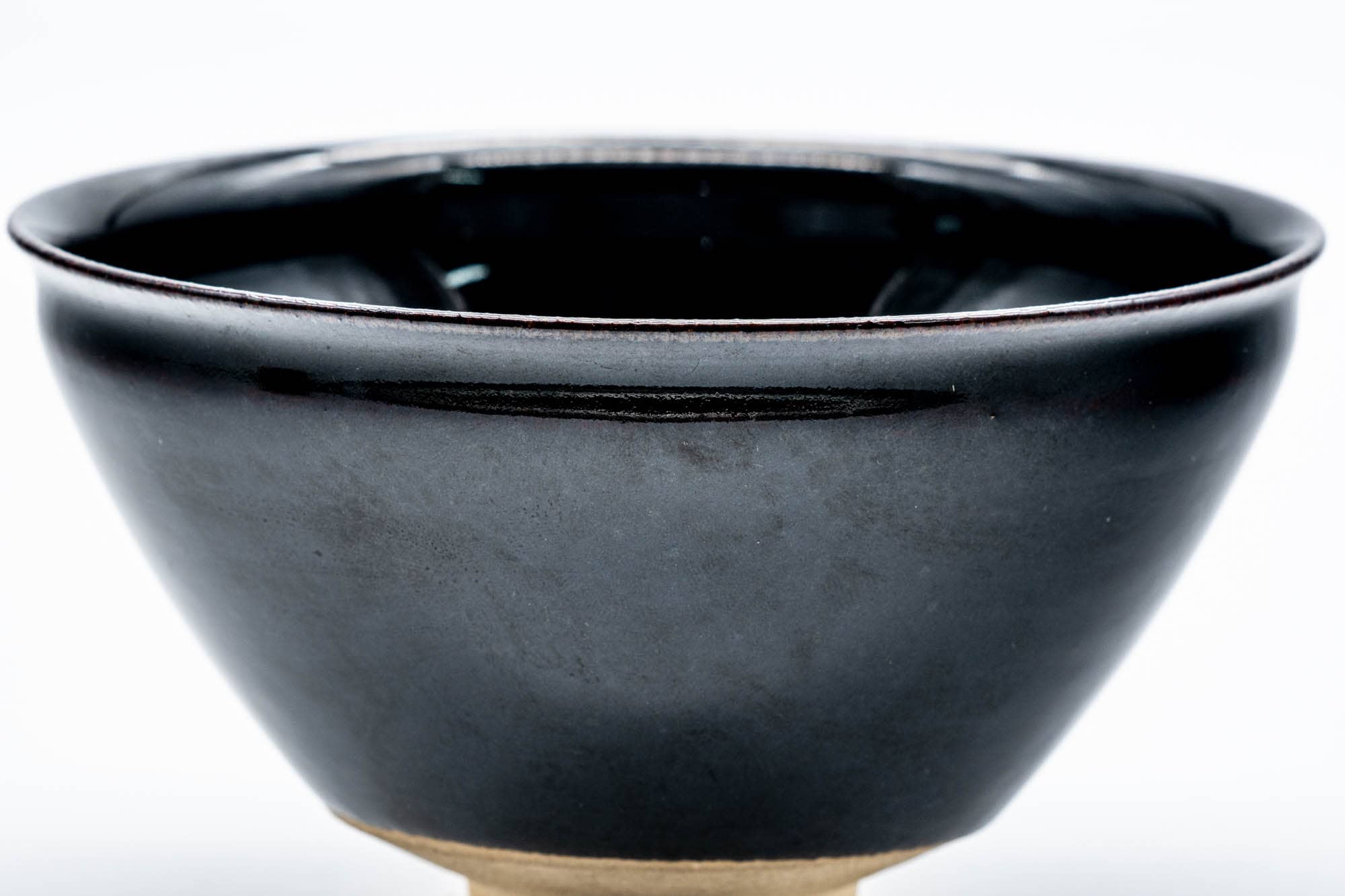 Japanese Matcha Bowl - Jet Black Glazed Tenmoku-gata Kyo-yaki Chawan - 150ml