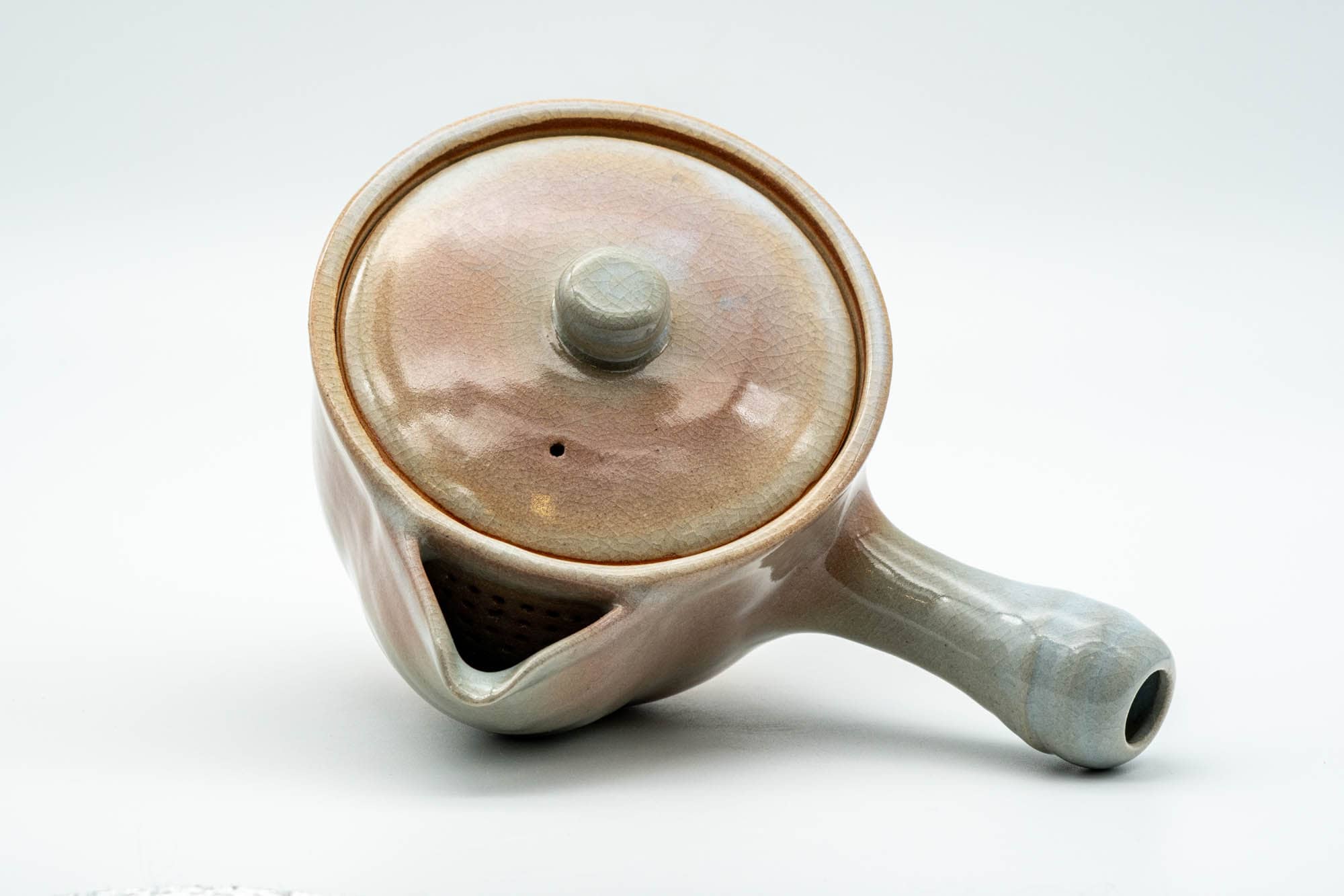 Japanese Kyusu - Beige Peach Glazed Hagi-yaki Do-ake Teapot - 320ml