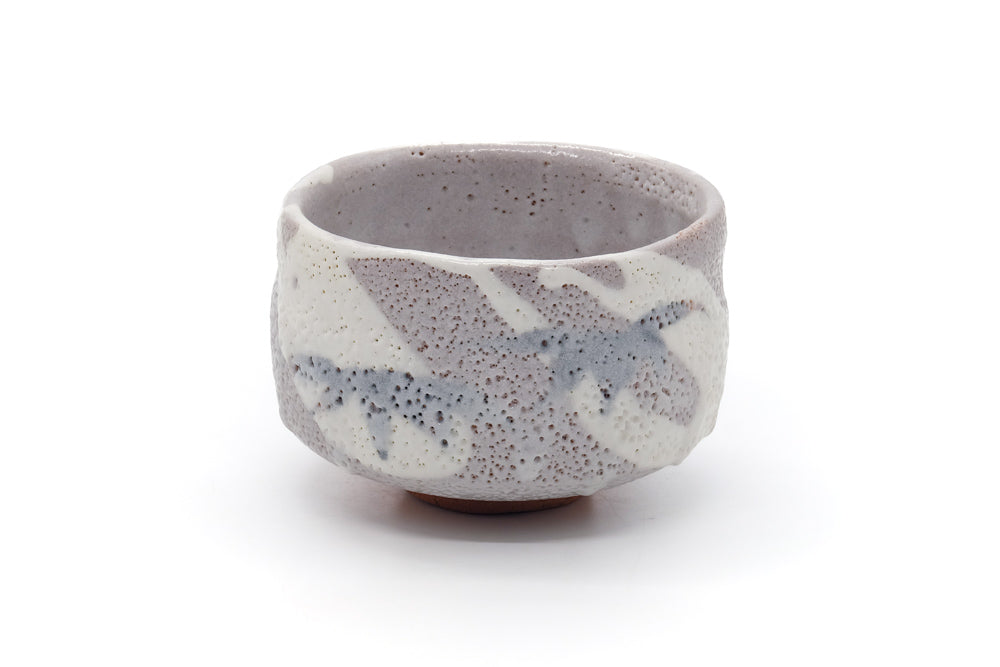 Japanese Matcha Bowl - Abstract White Shino Mino Chawan - 500ml