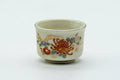 Japanese Teacup - Small Biege Floral Kutani-yaki Guinomi - 30ml