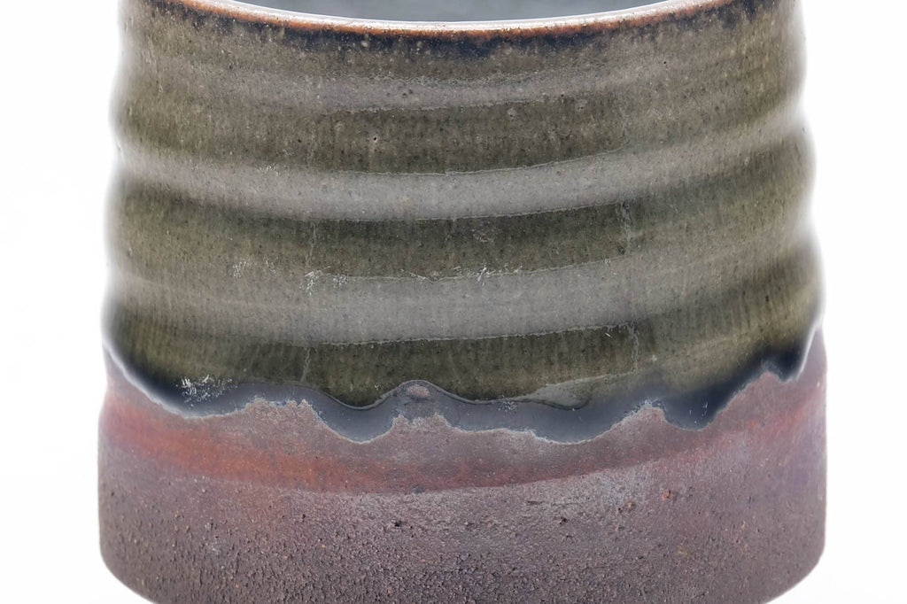 Japanese Teacup - Large Green Drip-Glazed Yunomi - 250ml