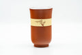 Japanese Teacup - 秋景 Shūkei - Tall Plum Blossoms Yellow Striped Tokoname-yaki Yunomi - 140ml
