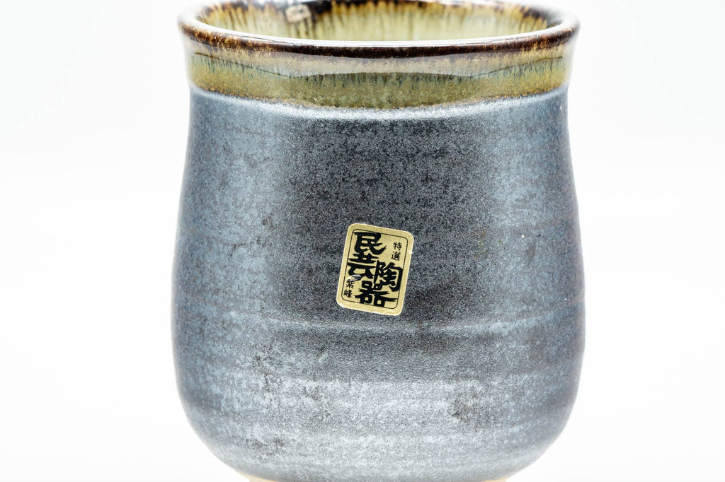 Japanese Teacup - Metallic Olive Green Glazed Yunomi - 220ml