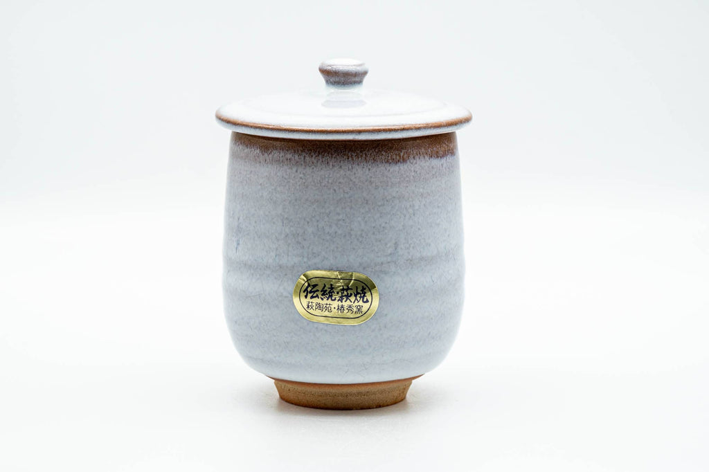 Japanese Teacup - Large White Glazed Hagi-yaki Lidded Yunomi - 220ml