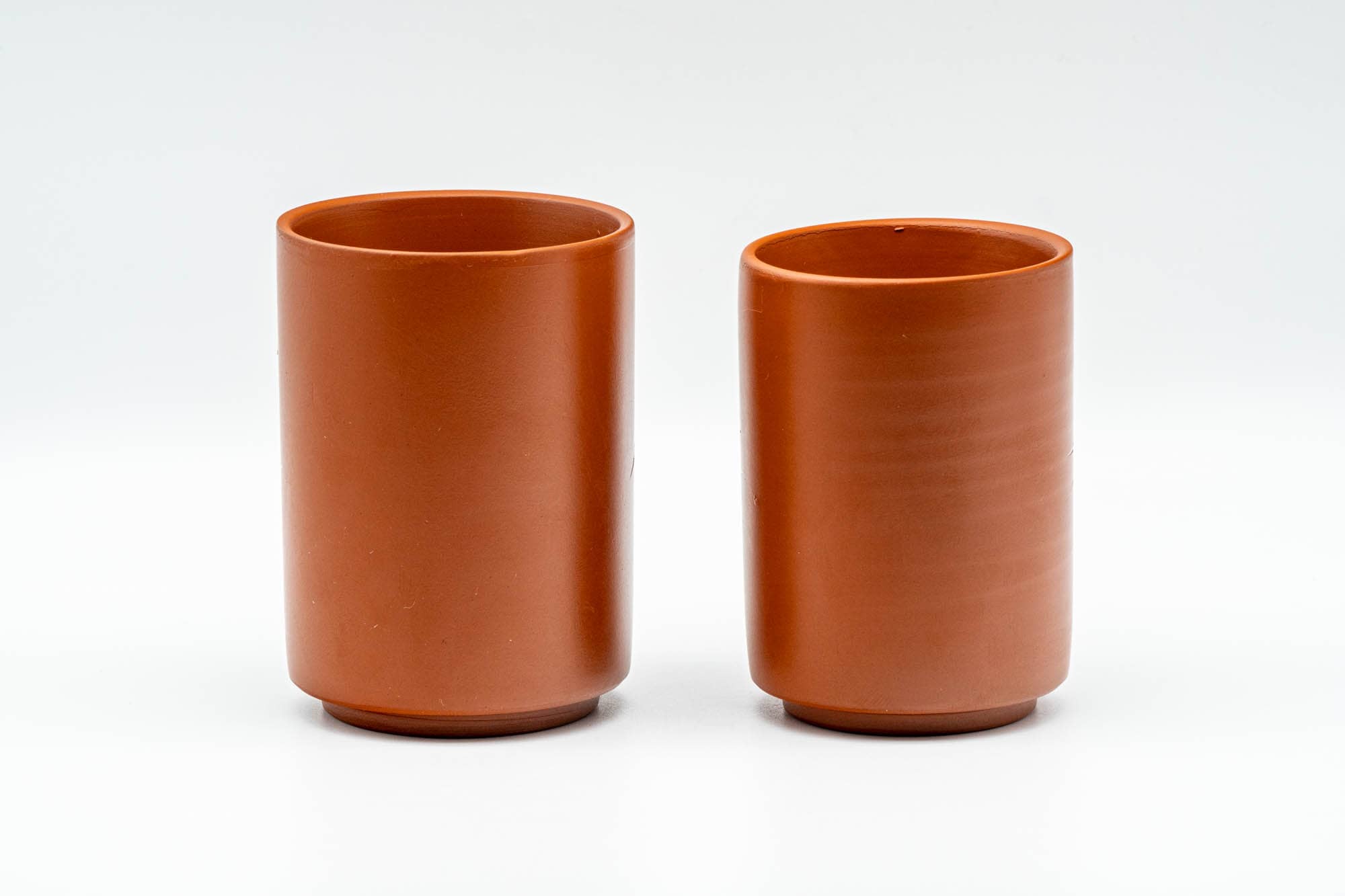 Japanese Teacups - Pair of Bamboo Engraved Tokoname-yaki Meoto Yunomi