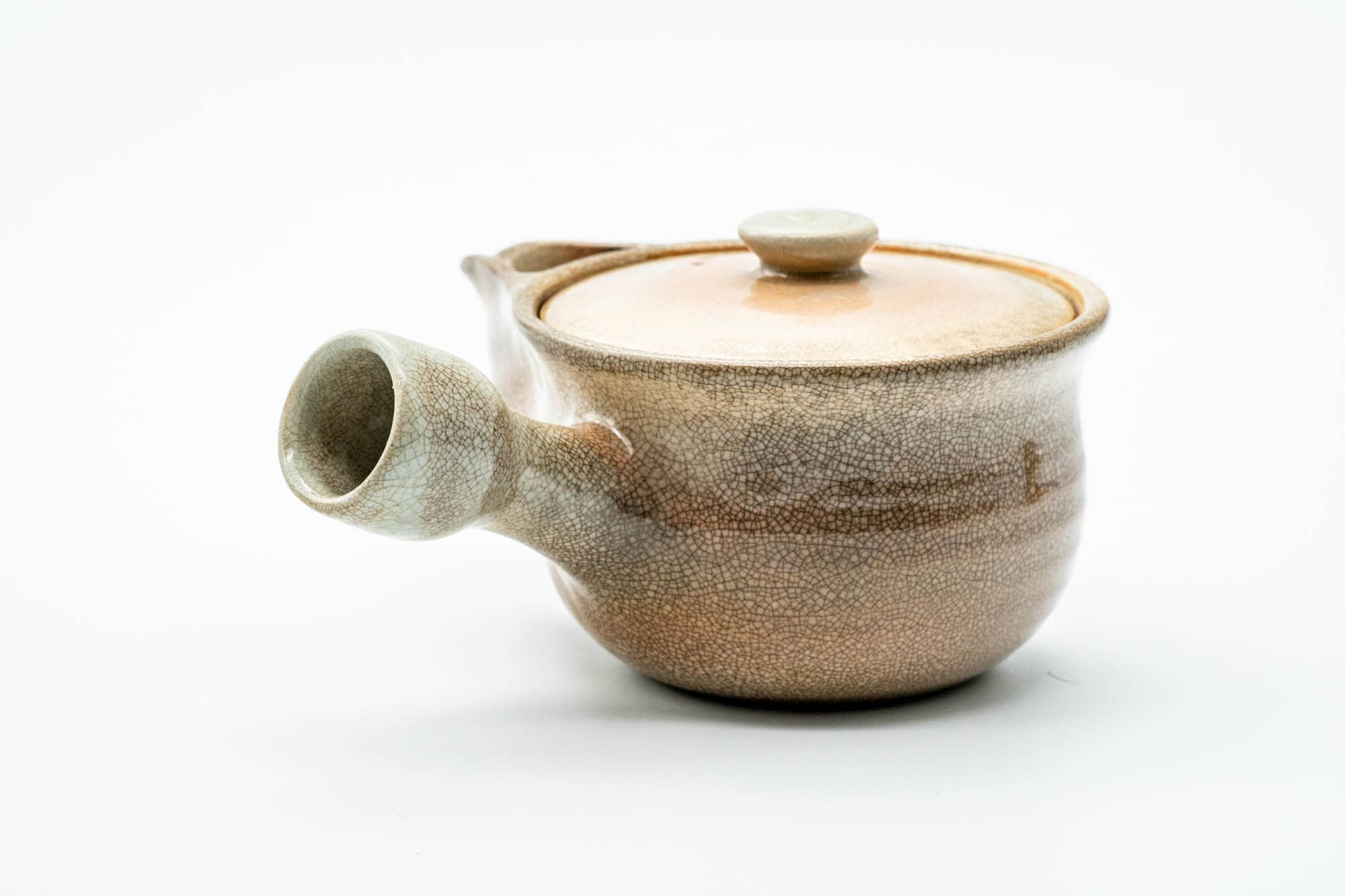 Japanese Kyusu - Weathered Beige Glazed Hagi-yaki Ceramic Filter Teapot - 240ml