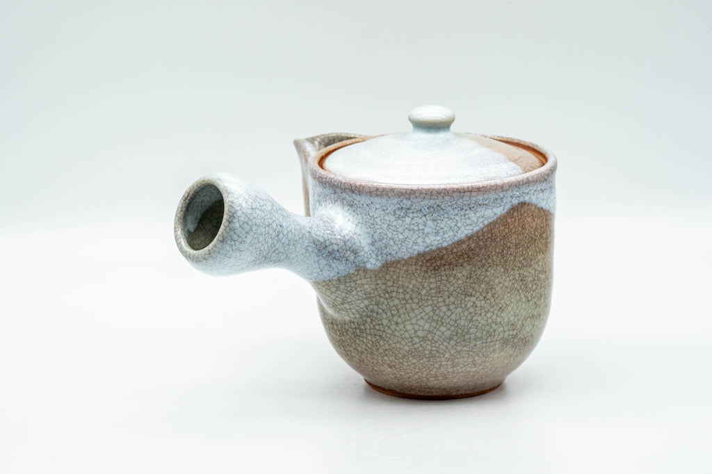 Japanese Tea Set - Beige White Glazed Hagi-yaki Do-ake Kyusu Teapot with 5 Yunomi Teacups