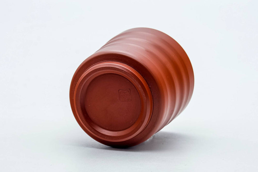 Japanese Teacup - Spiraling Red Shudei Tokoname-yaki Yunomi - 100ml