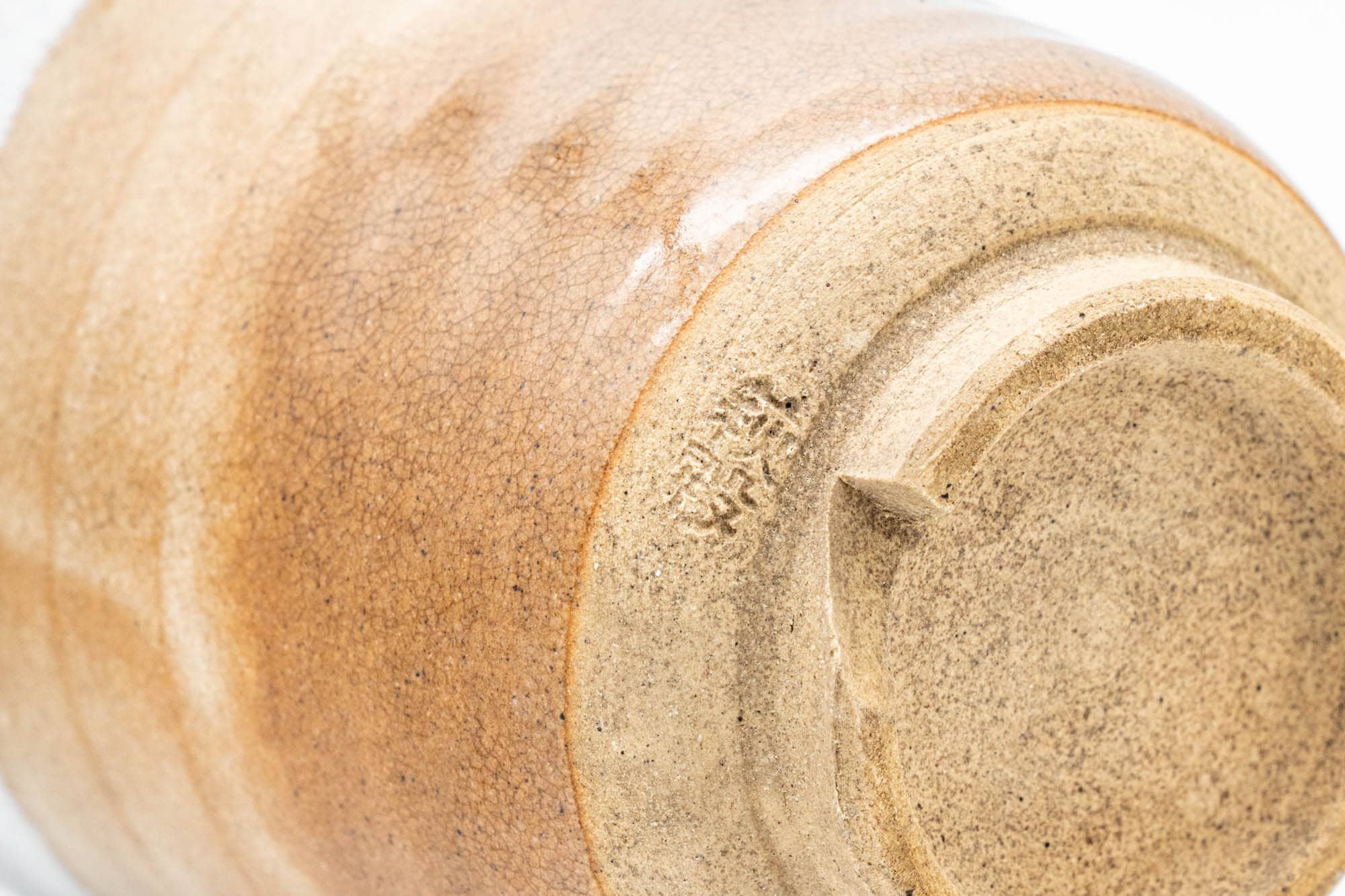 Japanese Teacup - Beige Brown White Glazed Hagi-yaki Yunomi - 140ml