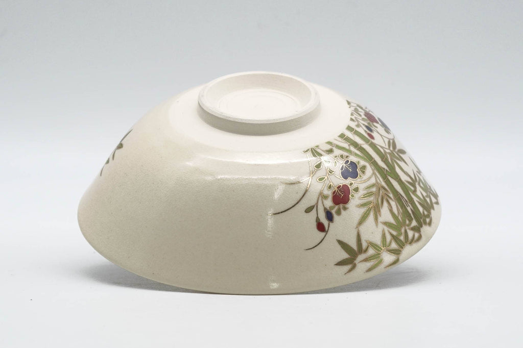 Japanese Matcha Bowl - Bamboo Decorated Kyo-yaki Summer Chawan - 150ml