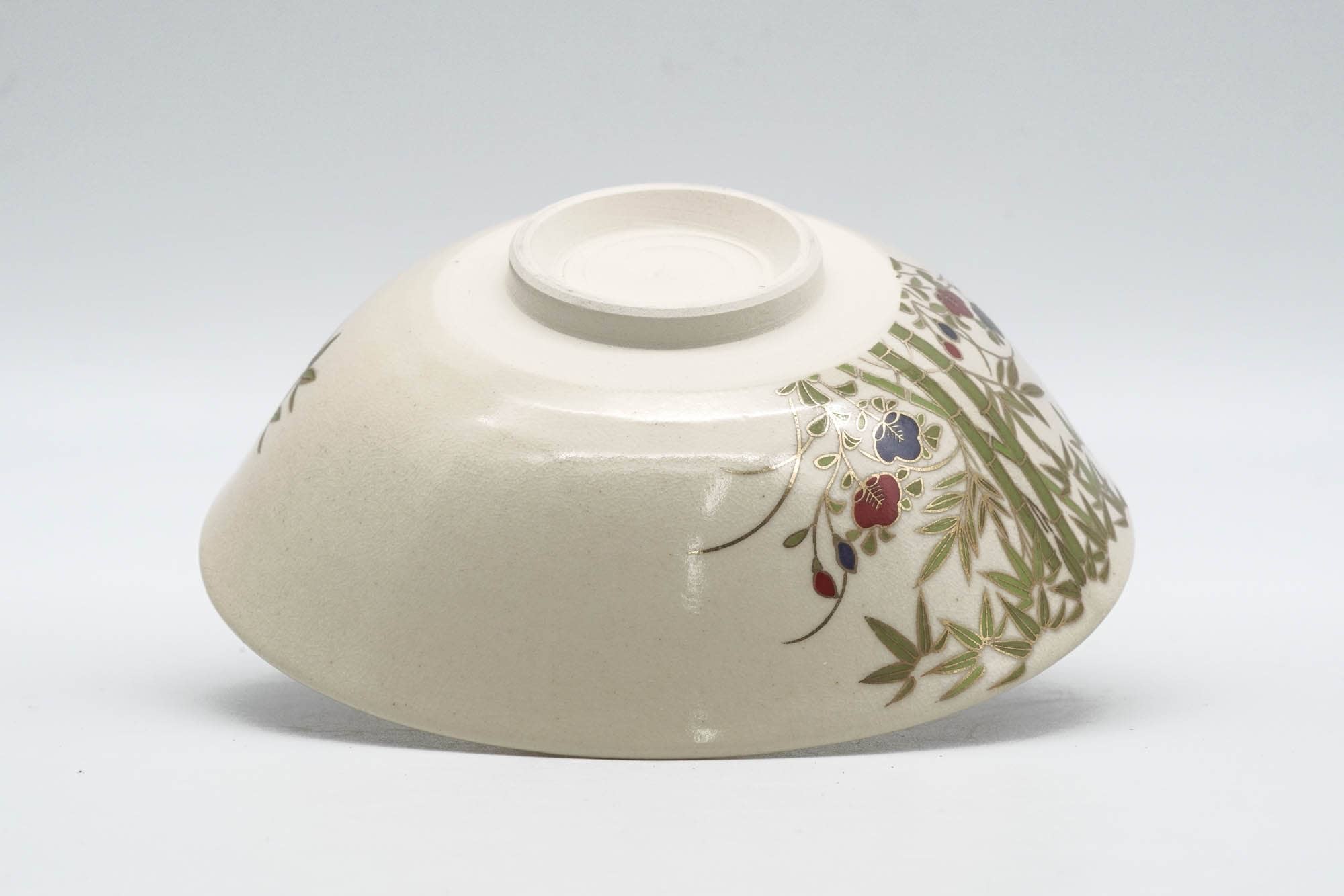 Japanese Matcha Bowl - Bamboo Decorated Kyo-yaki Summer Chawan - 150ml