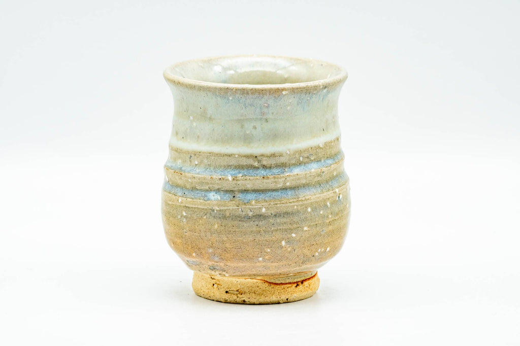 Japanese Teacup - Beige White Spiraling Hagi-yaki Yunomi - 130ml