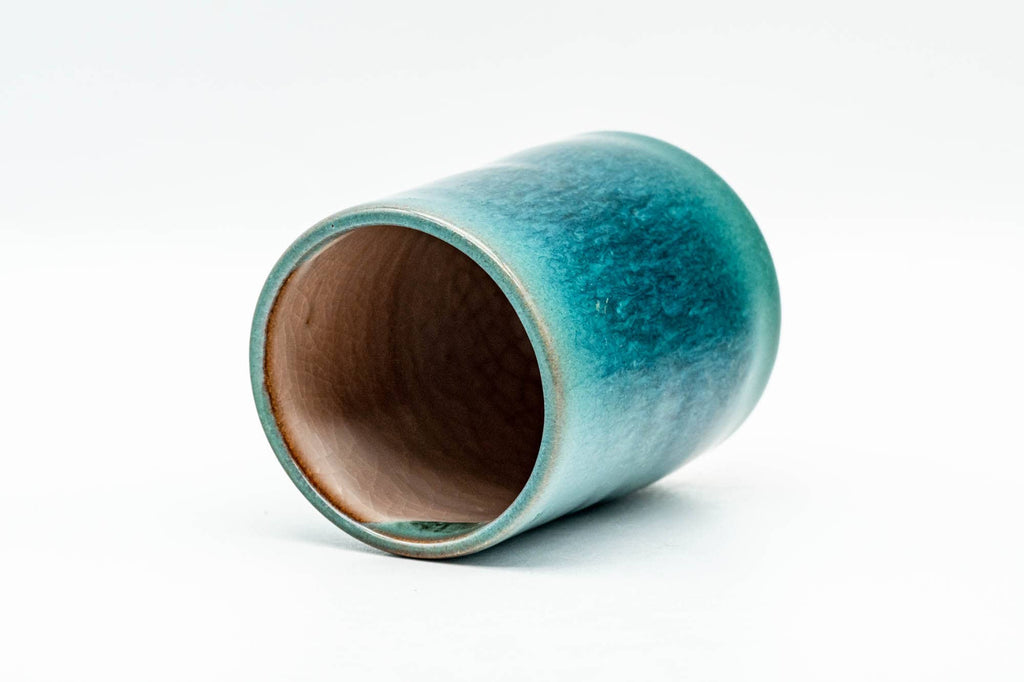 Japanese Teacup - Deep Sea Green Tsutsu-gata Yunomi - 95ml
