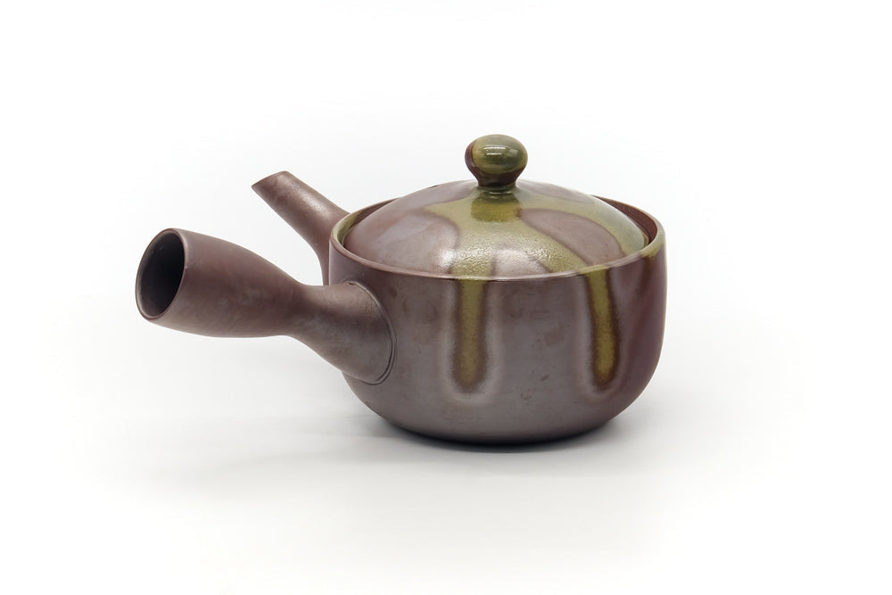Japanese Kyusu - Ash Glazed Banko Mesh Teapot - 220ml