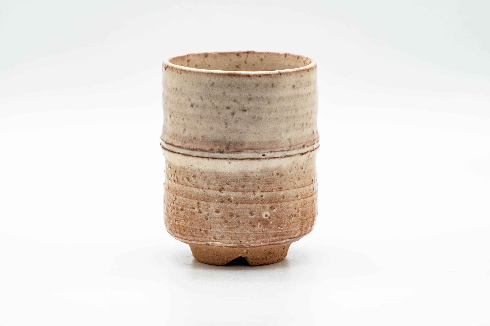 Japanese Teacup - Beige Bamboo-shaped Hagi-yaki Yunomi - 180ml