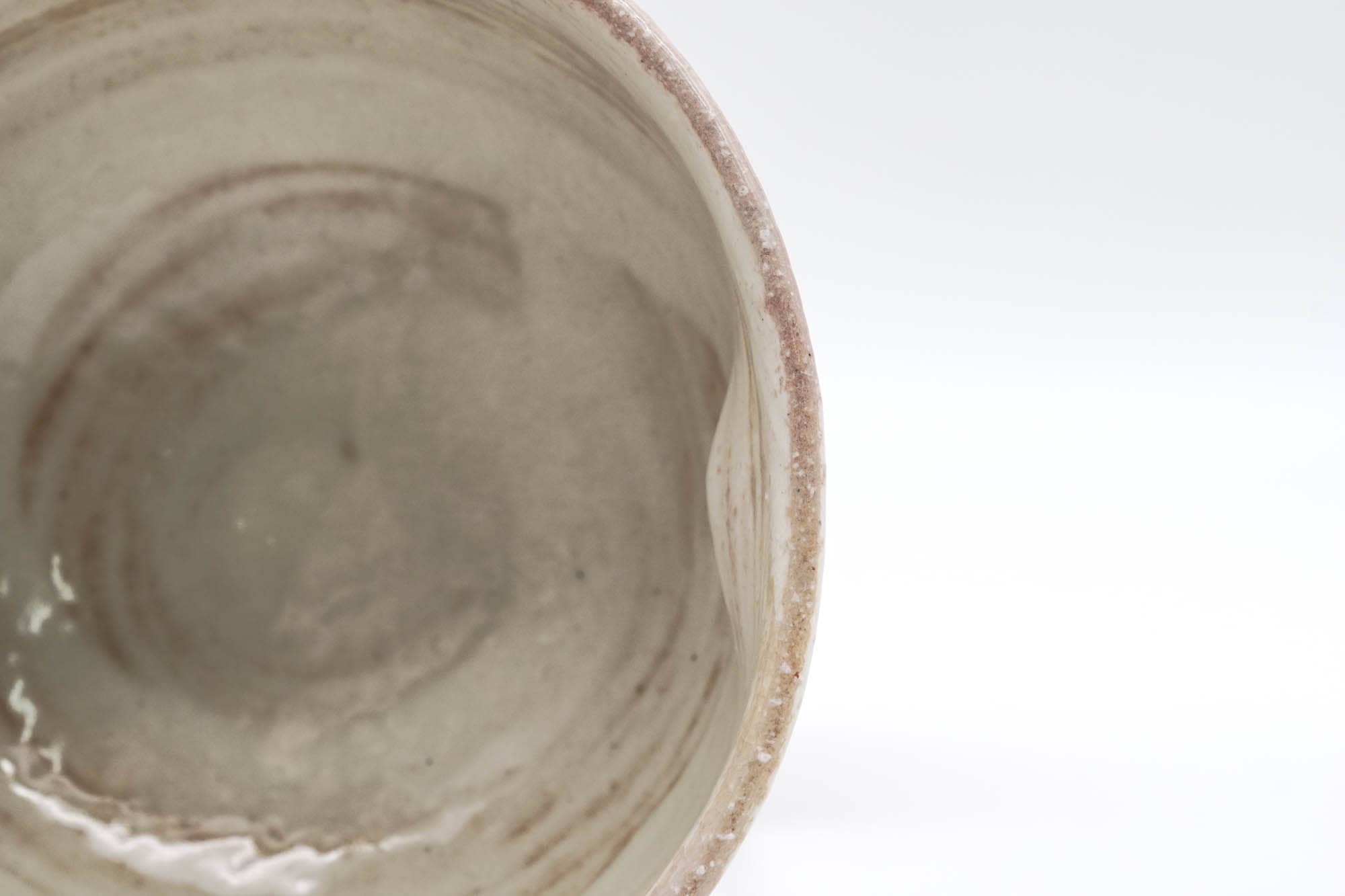 Japanese Matcha Bowl - Beige Milky Hakeme Lemons Kyo-yaki Chawan - 250ml