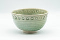 Japanese Matcha Bowl - Chrysanthemums Crazed Celadon Glazed Wan-nari Chawan - 300ml