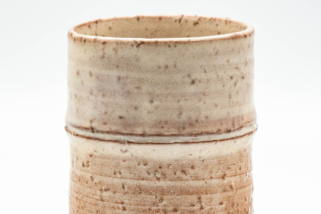 Japanese Teacup - Beige Bamboo-shaped Hagi-yaki Yunomi - 180ml