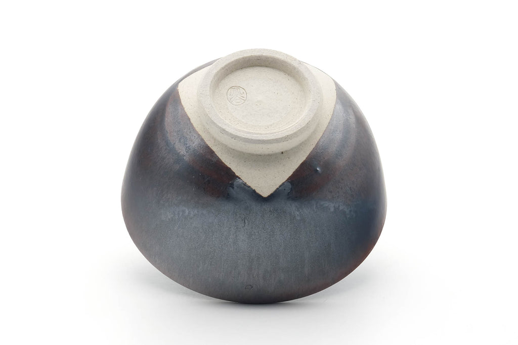 Japanese Matcha Bowl - Brown Glossy Glazed Wan-nari Chawan - 350ml