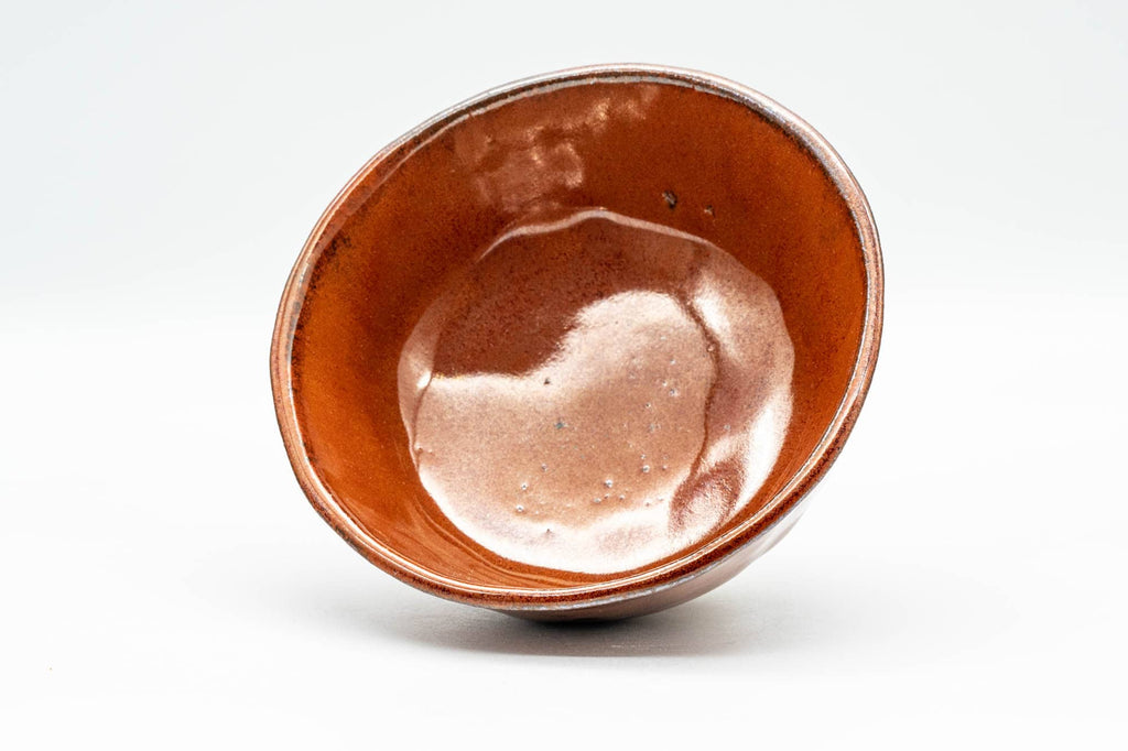 Japanese Matcha Bowl - 久 Amber Red Wabi-Sabi Chawan - 150ml