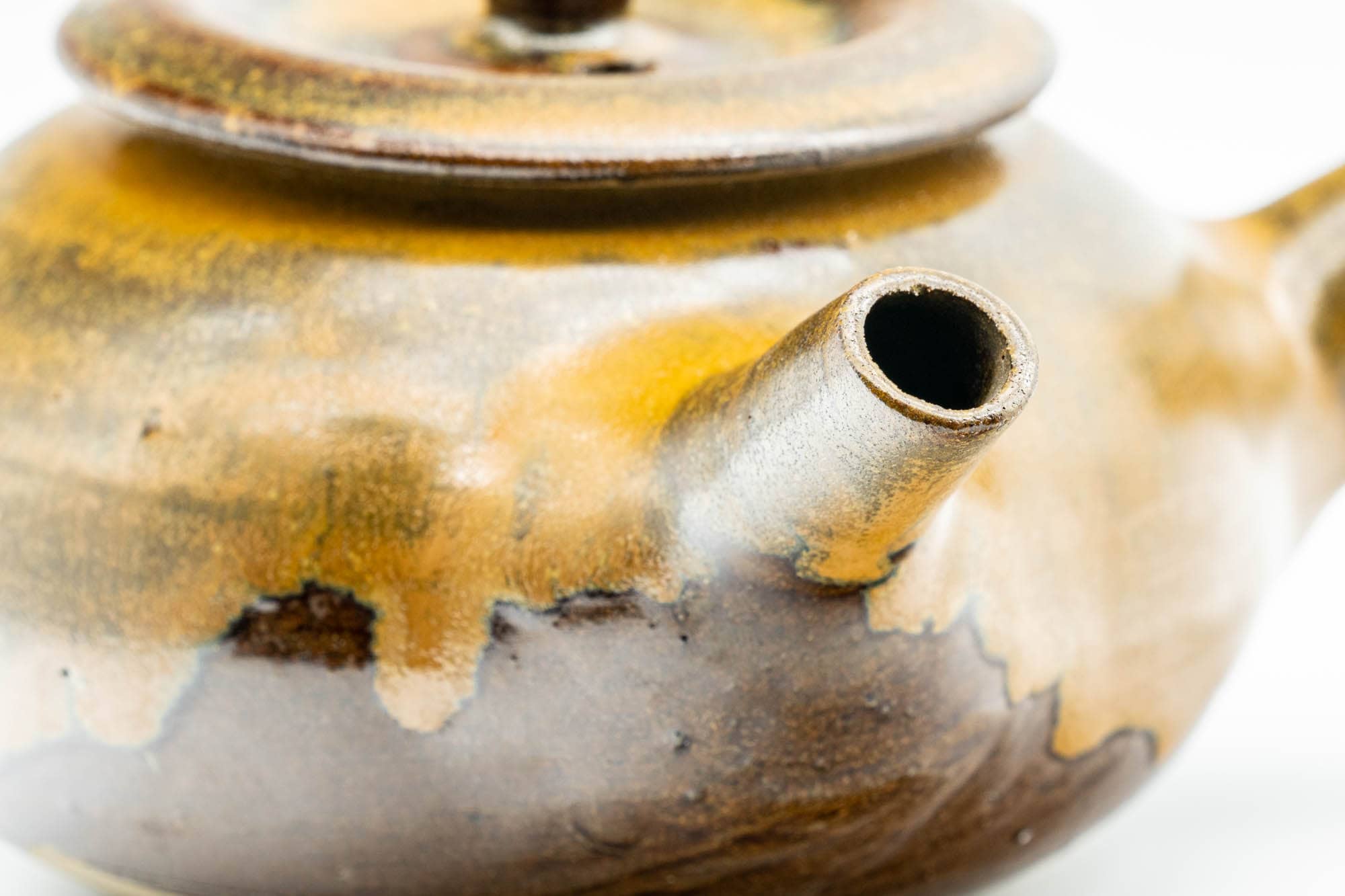 Japanese Kyusu - Golden Brown Drip-Glazed Do-ake Teapot - 350ml