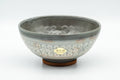 Japanese Matcha Bowl - Grey White Chrysanthemum Kiyomizu-yaki Chawan - 200ml