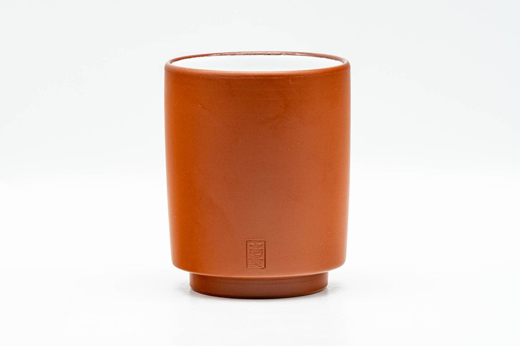Japanese Teacup - Red Shudei White Inner-Glazed Tokoname-yaki Yunomi - 150ml