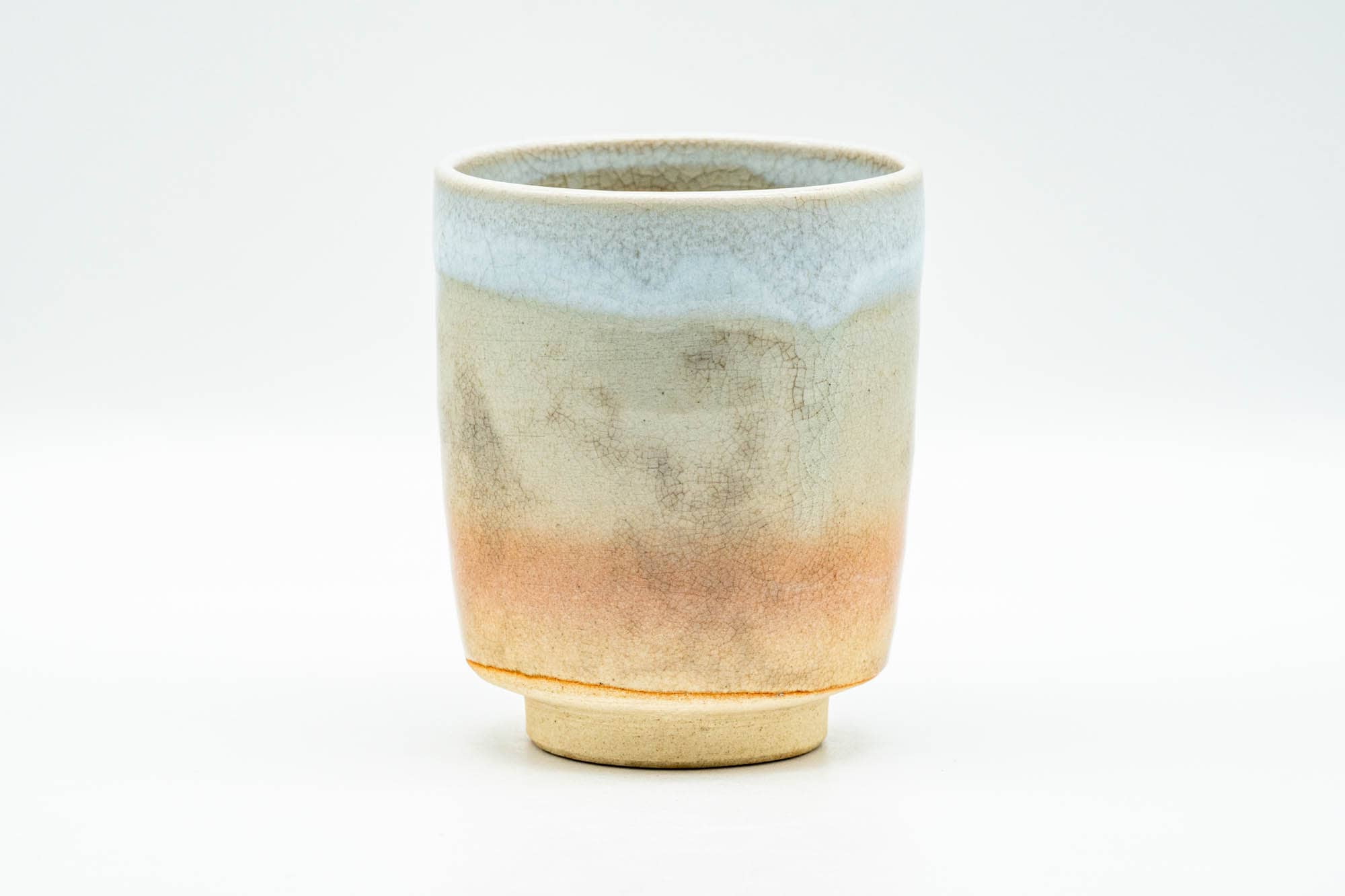 Japanese Teacup - Beige Pink White Weathered Hagi-yaki Yunomi - 160ml
