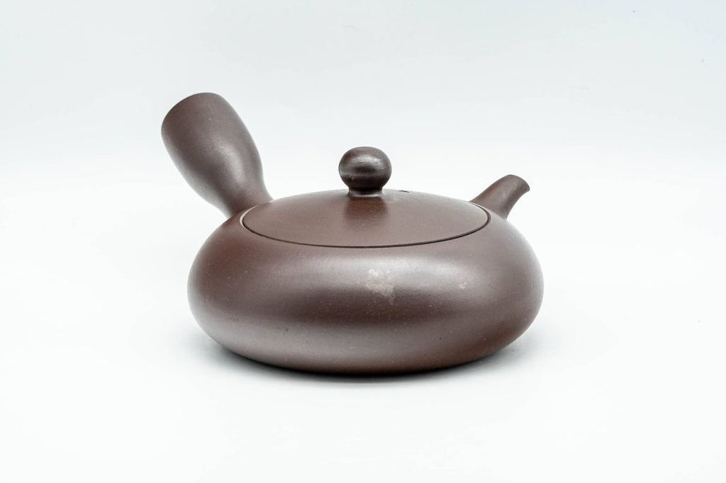 Japanese Kyusu - Flat Hira-gata Banko-yaki Debeso Teapot - 160ml