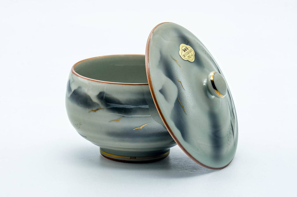 Japanese Teacup - Grey Mountainous Arita-yaki Lidded Yunomi - 100ml