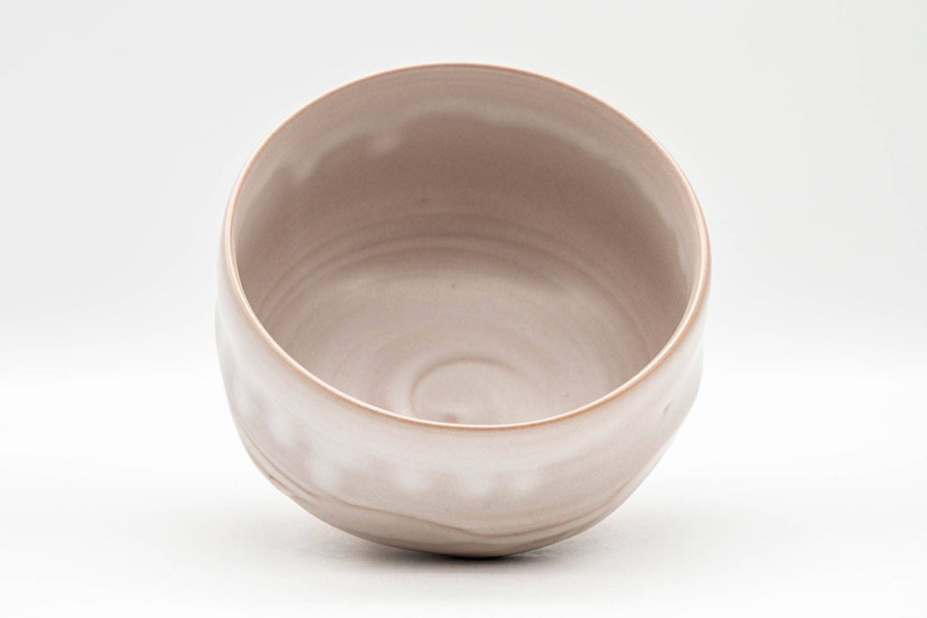 Japanese Matcha Bowl - Milky Pink Drip-Glazed Kyo-yaki Chawan - 400ml