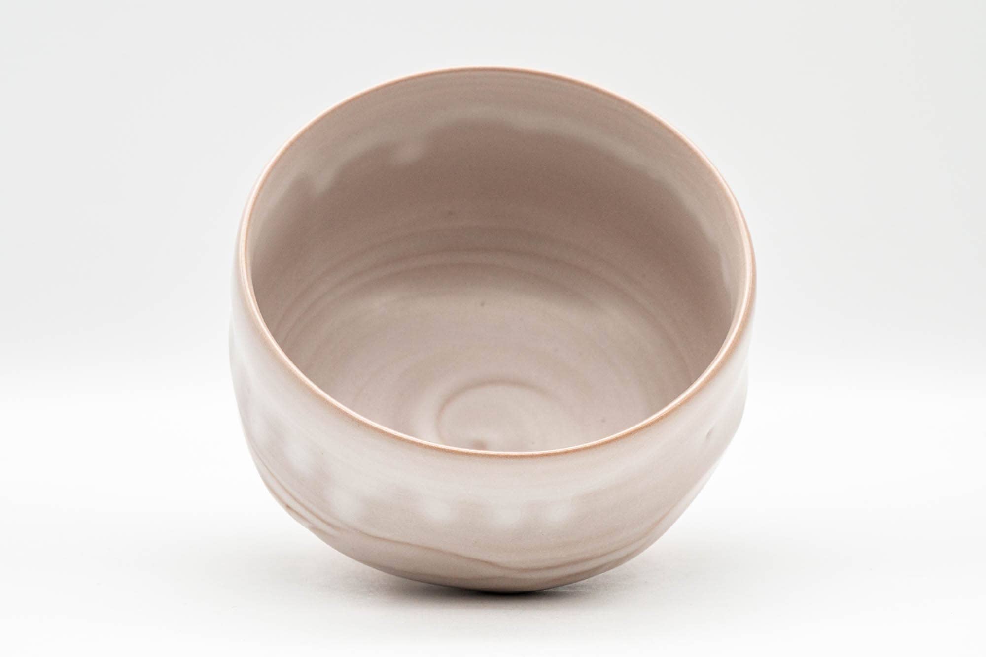 Japanese Matcha Bowl - Milky Pink Drip-Glazed Kyo-yaki Chawan - 400ml