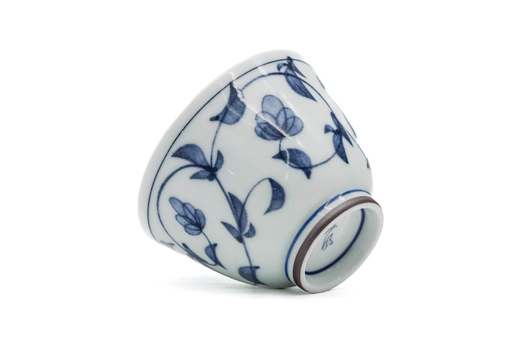Blue Floral Arabesque Porcelain Teacup - 70ml