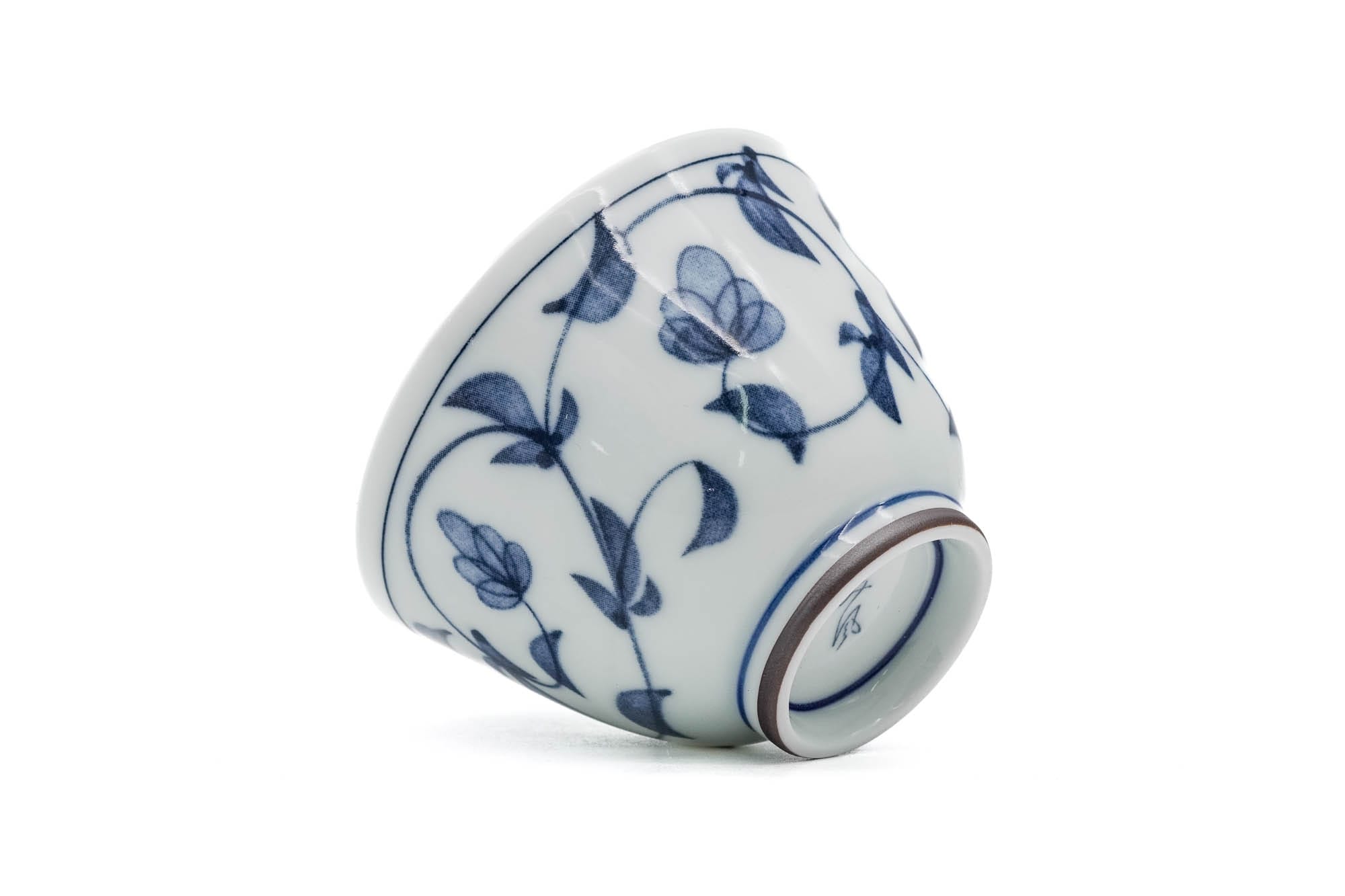 Blue Floral Arabesque Porcelain Teacup - 70ml