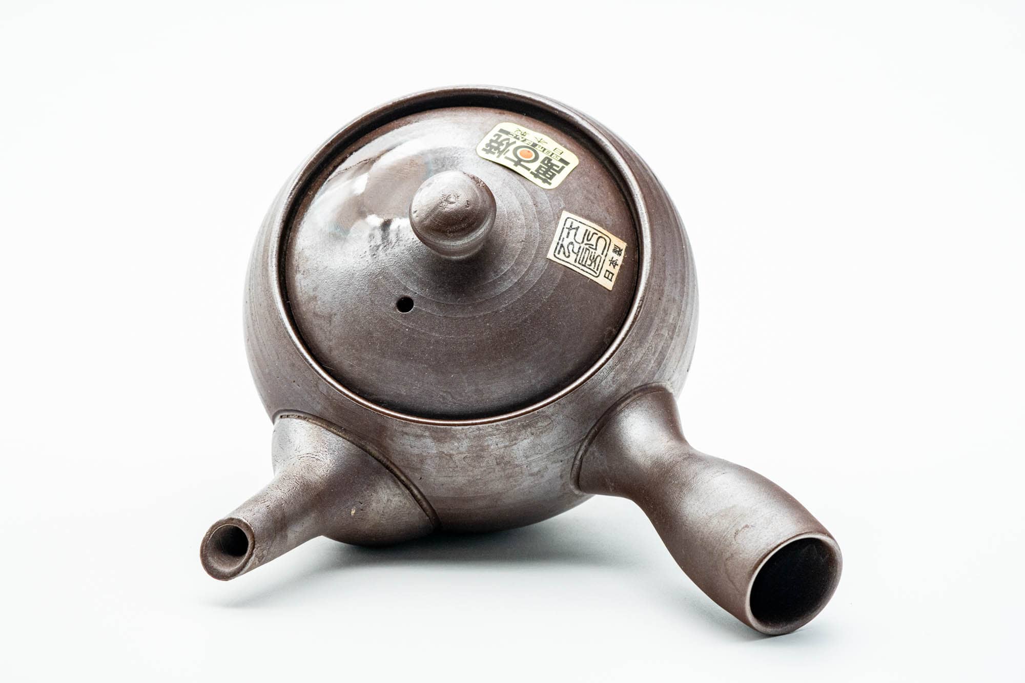 Japanese Kyusu - 昇龍窯 Shoryu Kiln - Brown Ash Glazed Banko-yaki Mesh Teapot - 260ml