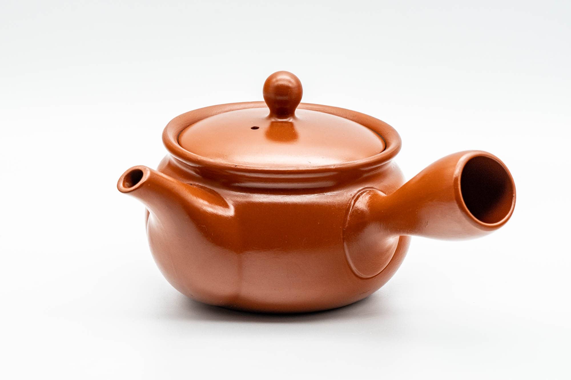 Japanese Kyusu - Engraved Chrysanthemum Tokoname-yaki Teapot with Mesh Strainer - 350ml