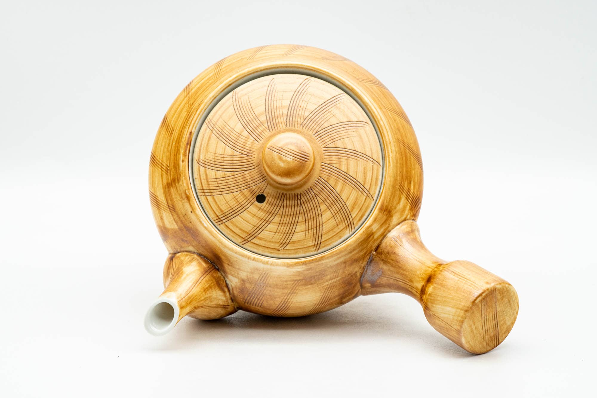 Japanese Tea Set - 有田焼 Arita-yaki Porcelain Debeso Kyusu Teapot with 5 Yunomi Teacups in Wooden Box