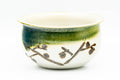 Japanese Kensui - Abstract Green Glazed Oribe-yaki Water Bowl - 250ml