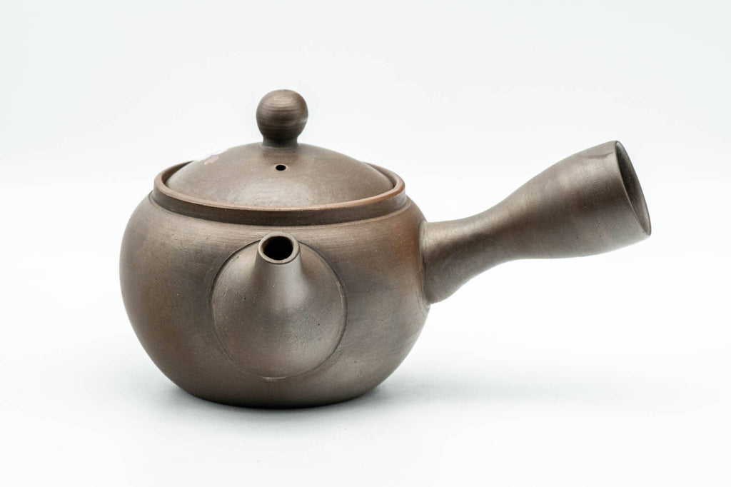 Japanese Kyusu - Floral Brown Glazed Mesh Teapot - 250ml