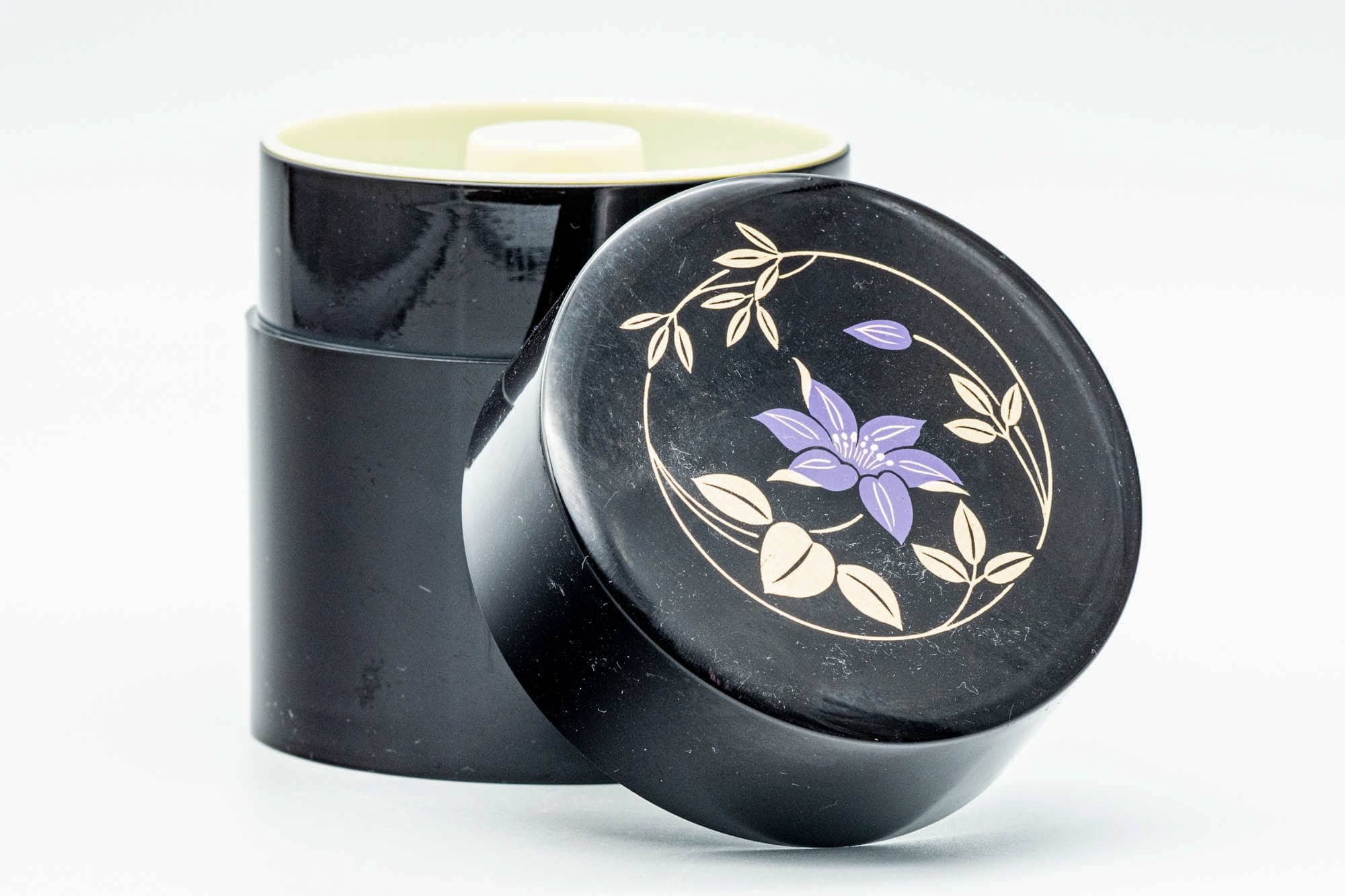 Japanese Chazutsu - Floral Purple Plastic Tea Canister - 300ml