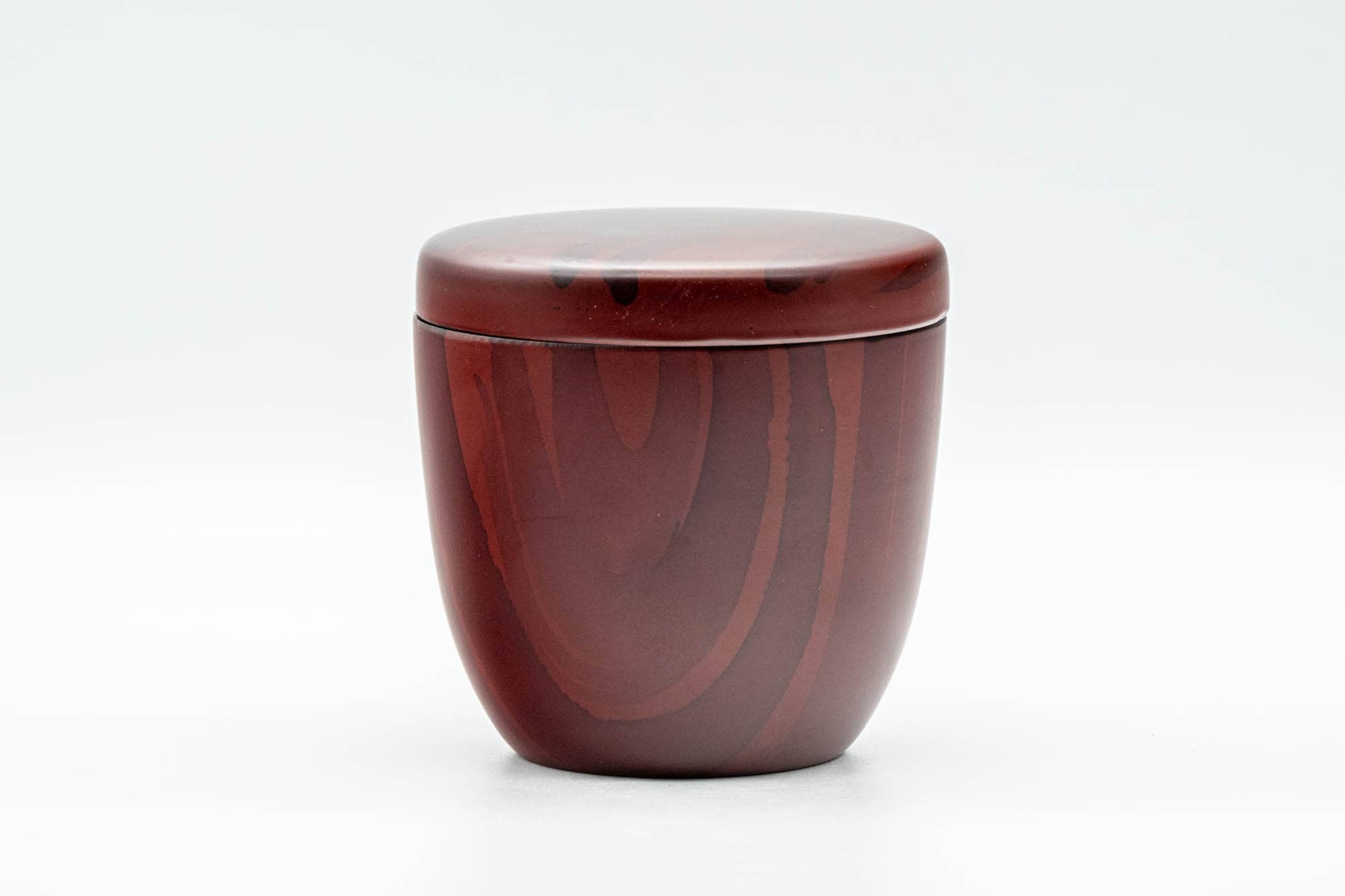 Japanese Chazutsu - Red Wood-Patterned Plastic Tea Canister - 275ml