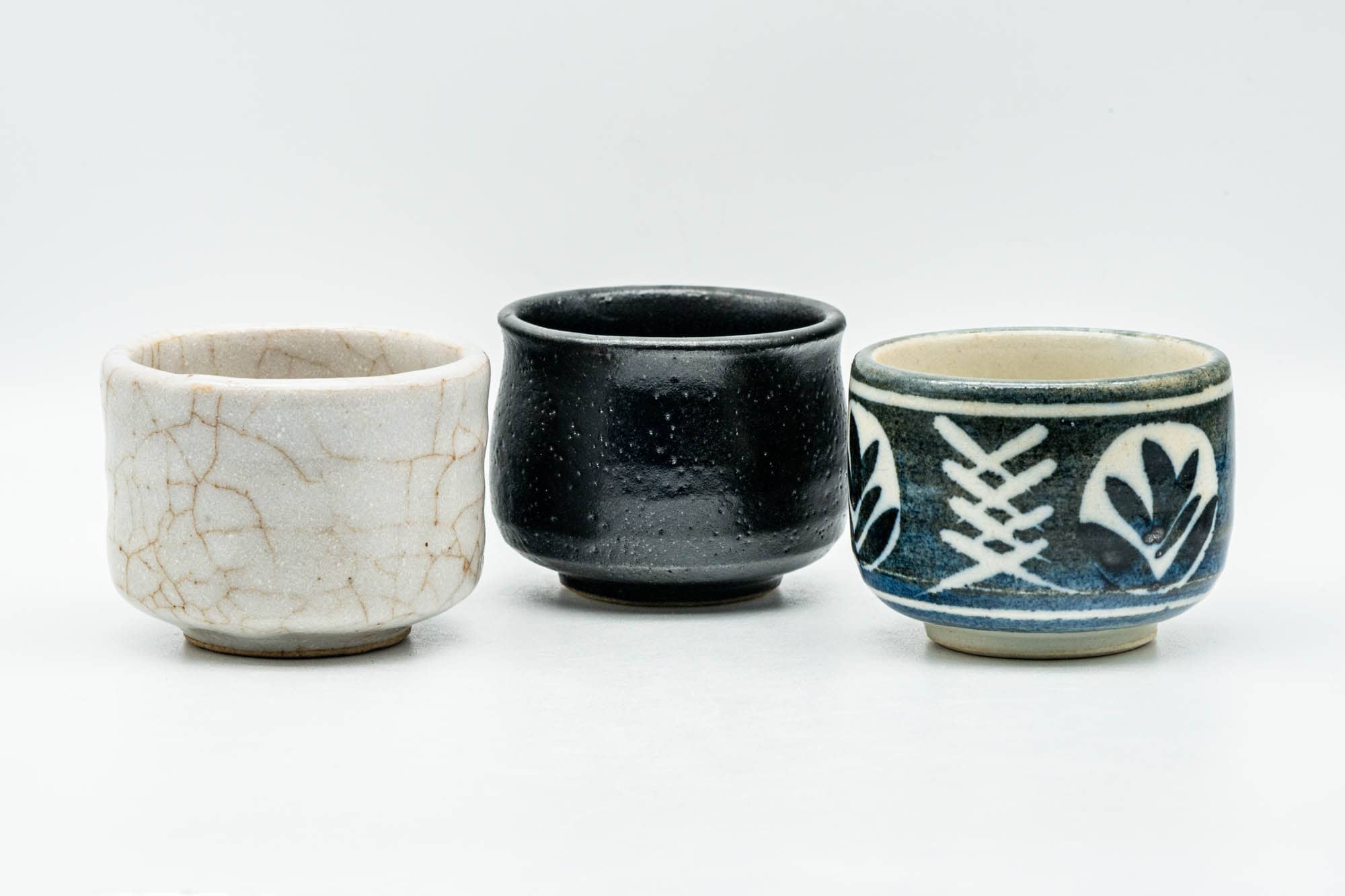 Japanese Teacups - Set of 3 Uniquely Handmade Yunomi - 75ml