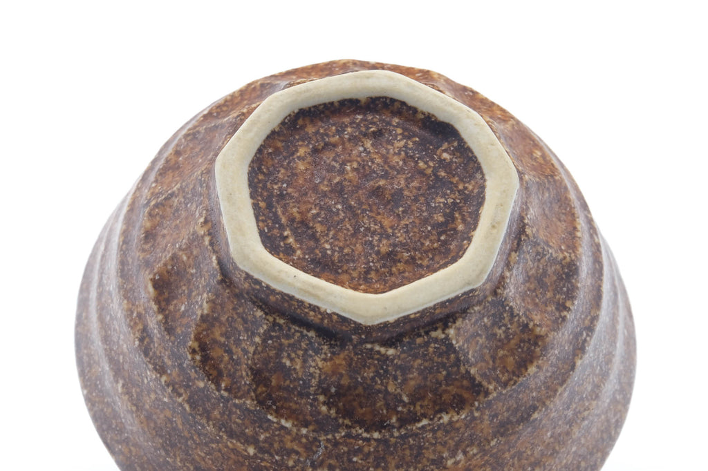 Japanese Teacup - Earthy Brown Geometric-shaped Yunomi - 240ml