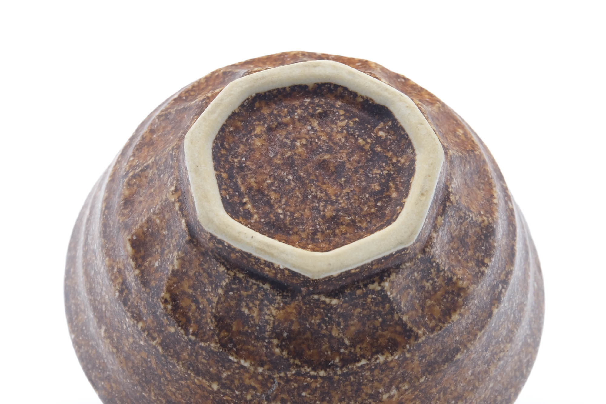 Japanese Teacup - Earthy Brown Geometric-shaped Yunomi - 240ml