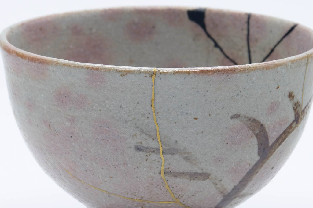 Japanese Matcha Bowl - 絵半使割高台茶碗 Kintsugi Goki E-Gohon Utsushi Chawan - 300ml