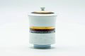 Japanese Teacup - Striped White Porcelain Arita-yaki Lidded Yunomi - 110ml